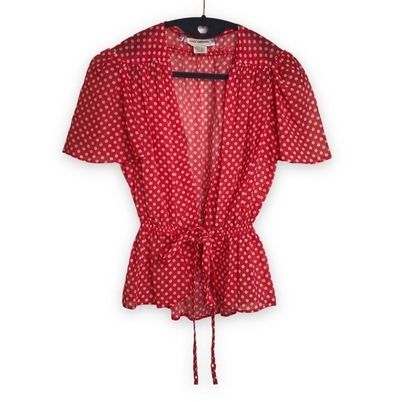 Vintage Gay Gibson Two Piece Red Polka Dot Sheath Dress and Jacket Womens Small - Picture 3 of 16